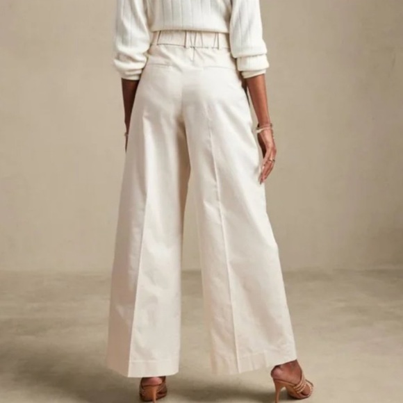 SALE!! NWT! Banana Republic Palazzo Wide-Leg Chino Pant in Off White, Multiple - Picture 2 of 3